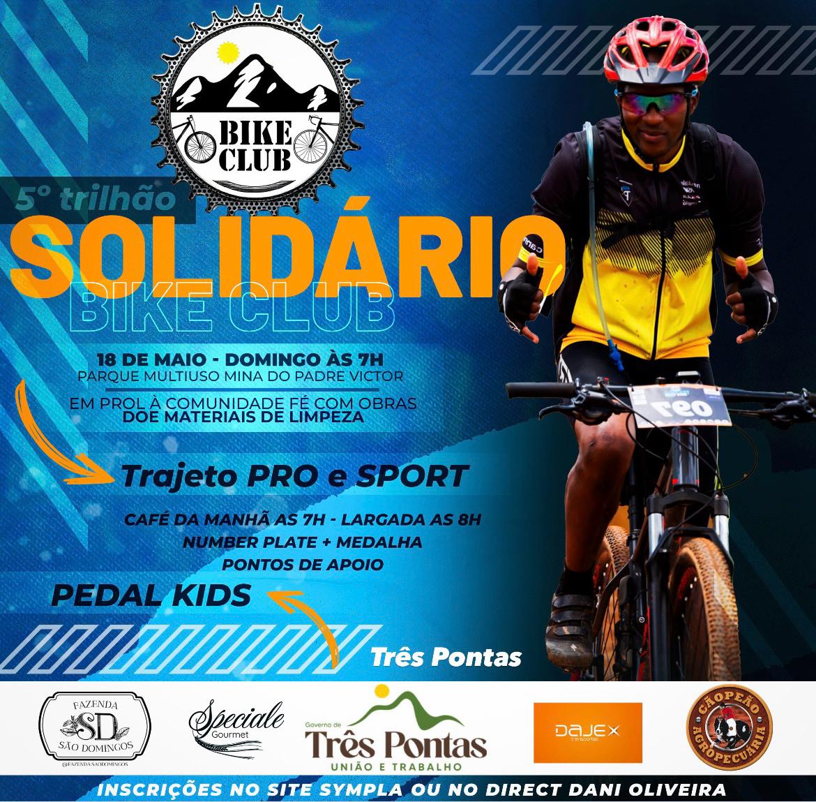 Três Pontas recebe o 5º Trilhão Solidário Bike Club, em prol da Comunidade Fé com Obras