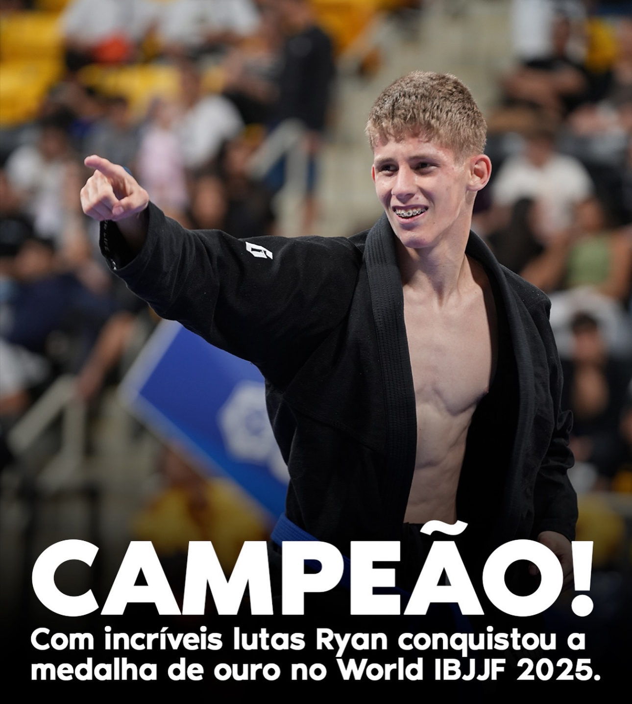 Ryan Victor conquista ouro no Mundial de Jiu Jitsu 2025 e leva Três Pontas ao topo do pódio internacional