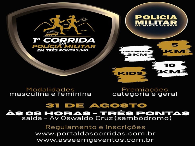 Polícia Militar promove 1ª Corrida em Três Pontas com foco em integração e confraternização