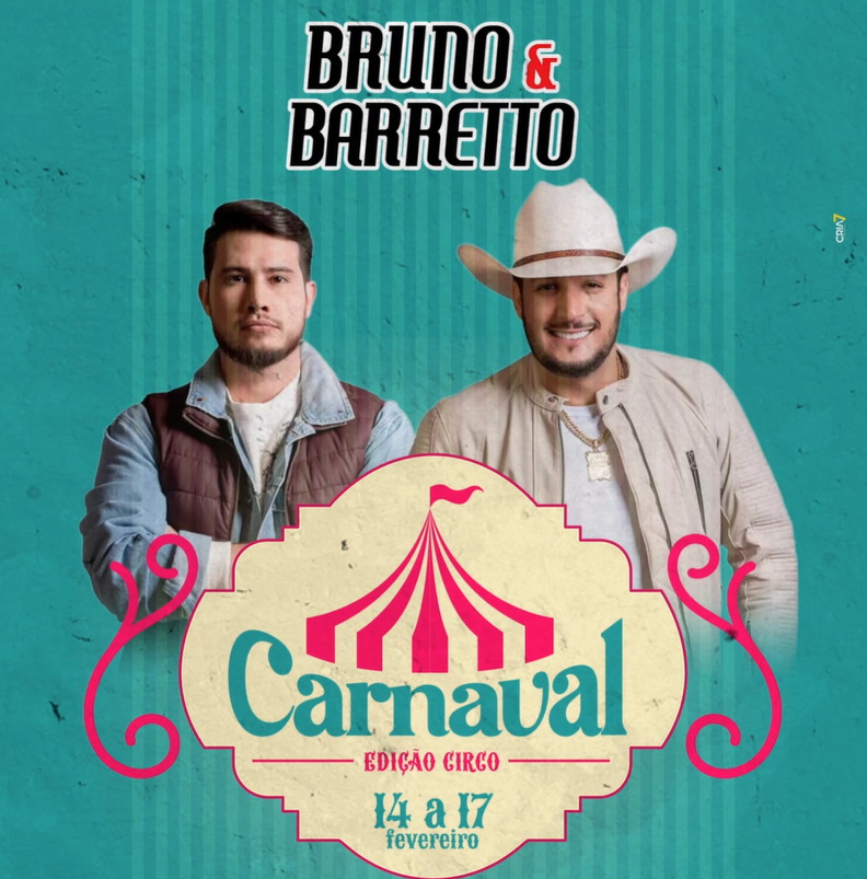 Acabou o mistério! Prefeitura anuncia Bruno & Barreto para 2ª feira de Carnaval