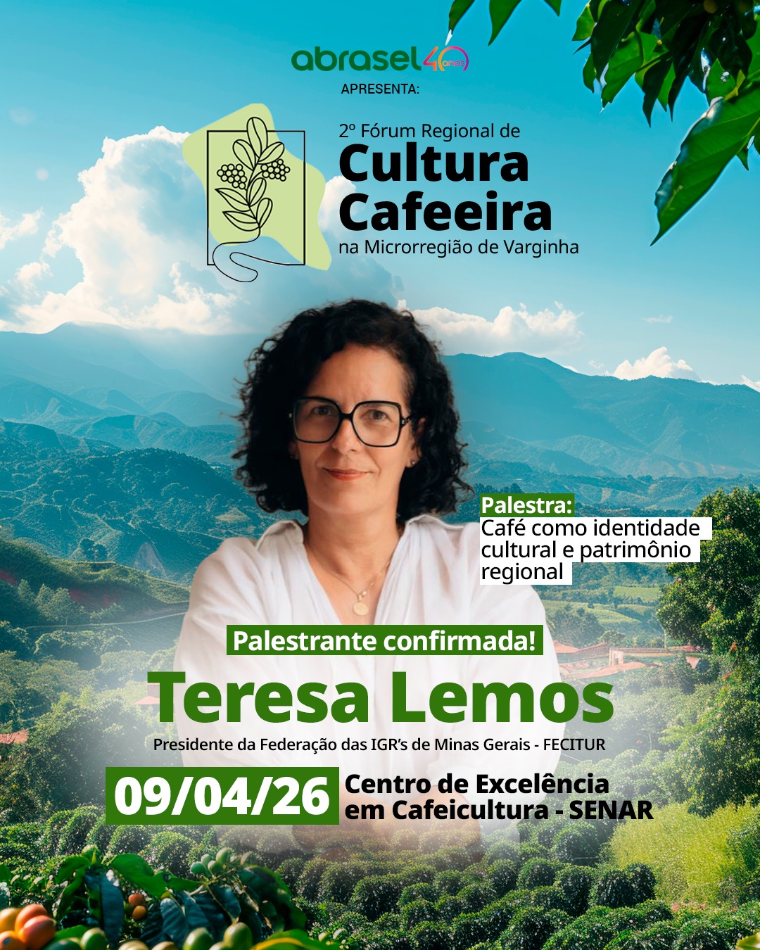 Especialista em turismo e economia criativa, Teresa Lemos é confirmada como palestrante no 2º Fórum Regional de Cultura Cafeeira em Varginha