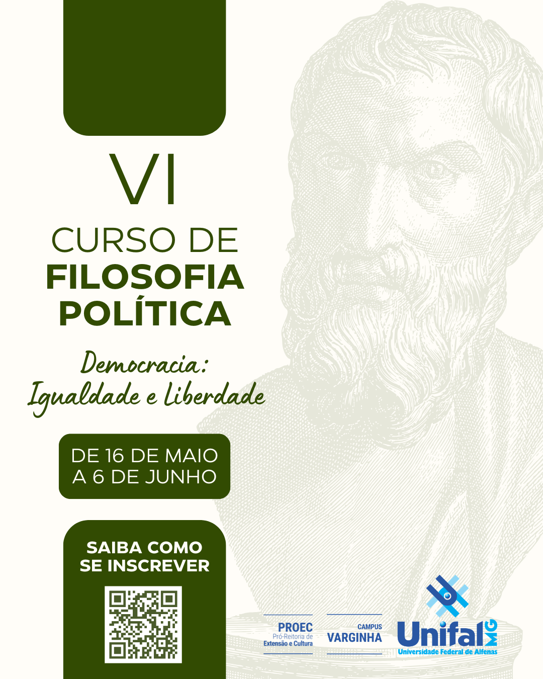 Unifal-MG abre inscrições para o curso de Filosofia Política