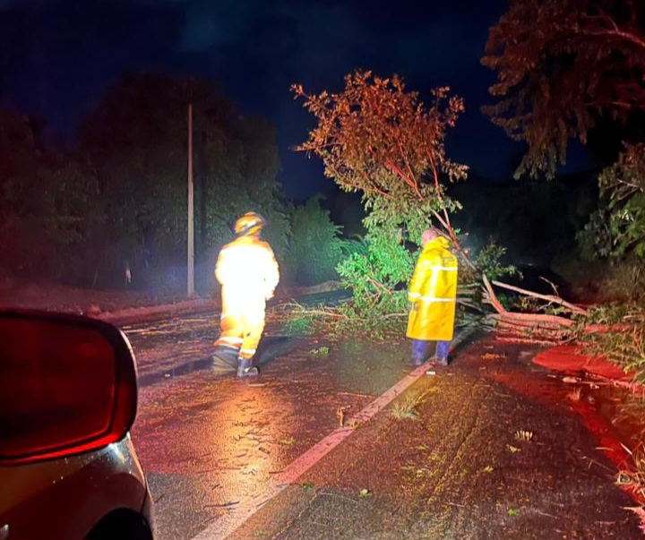 Bombeiros atuam em ocorrências provocadas pelas chuvas em Machado e região