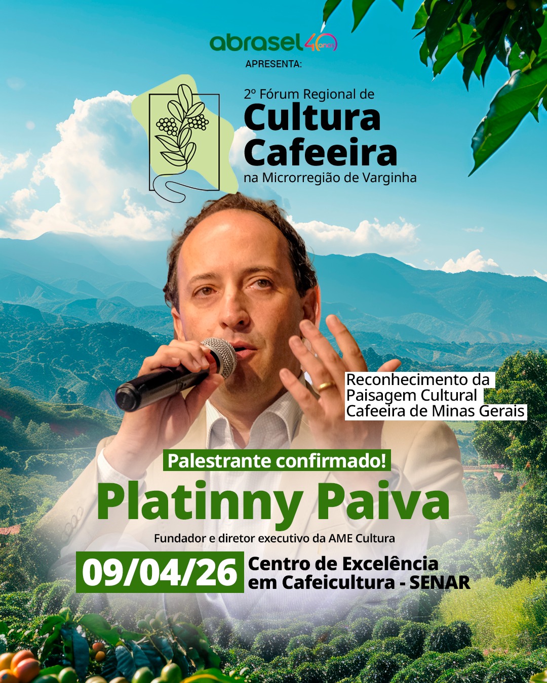 2º Fórum Regional de Cultura Cafeeira da Microrregião de Varginha marca lançamento oficial do Pedido de Reconhecimento da Paisagem Cultural Cafeeira de Minas Gerais