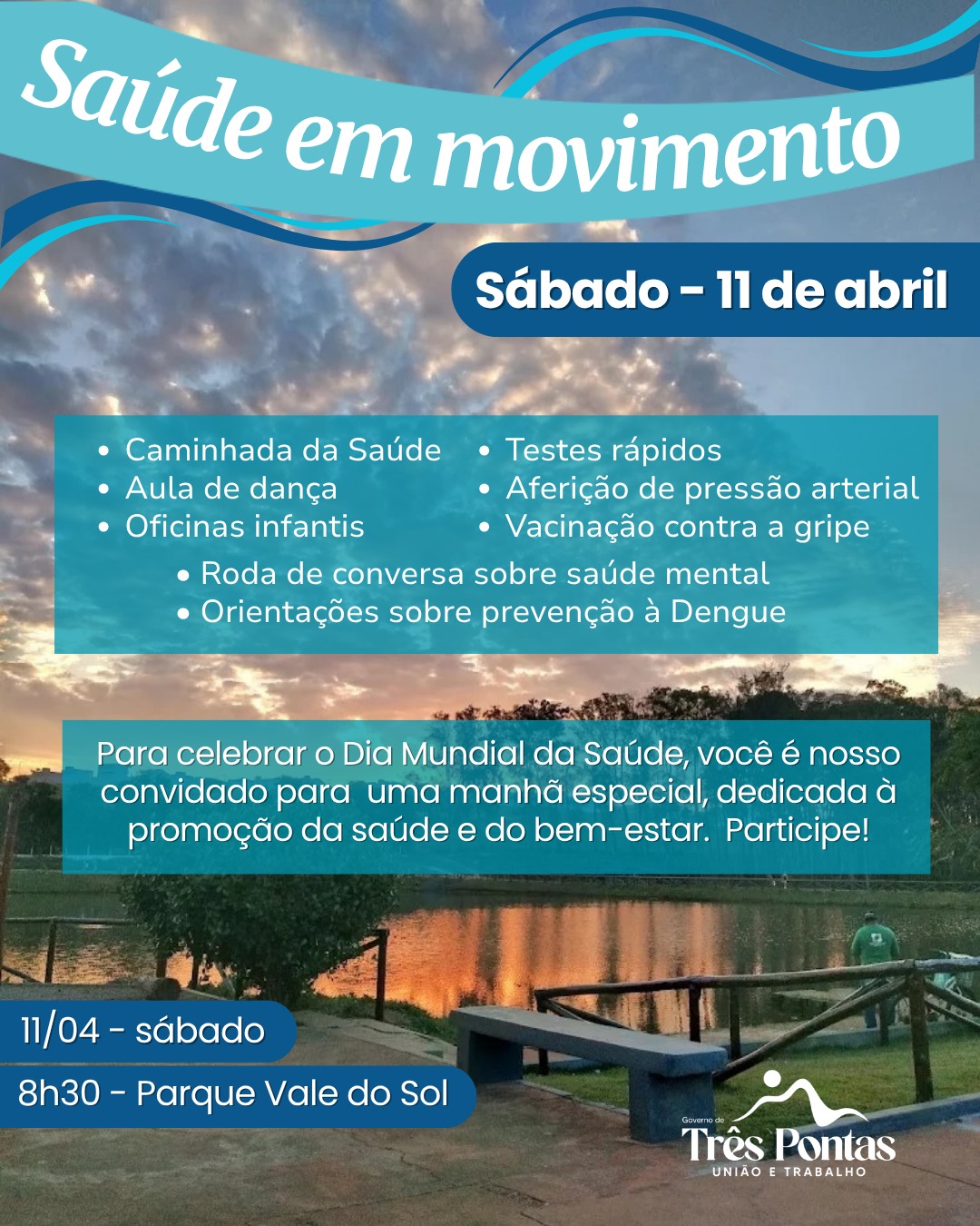 Dia Mundial da Saúde será celebrado neste sábado, com serviços, atividades e orientação à população