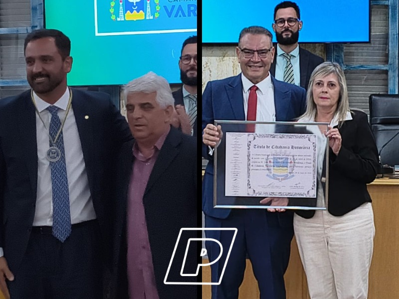 Deputado Diego Andrade e diretor do ITL João Victor Mendes, recebem honrarias da Câmara de Varginha