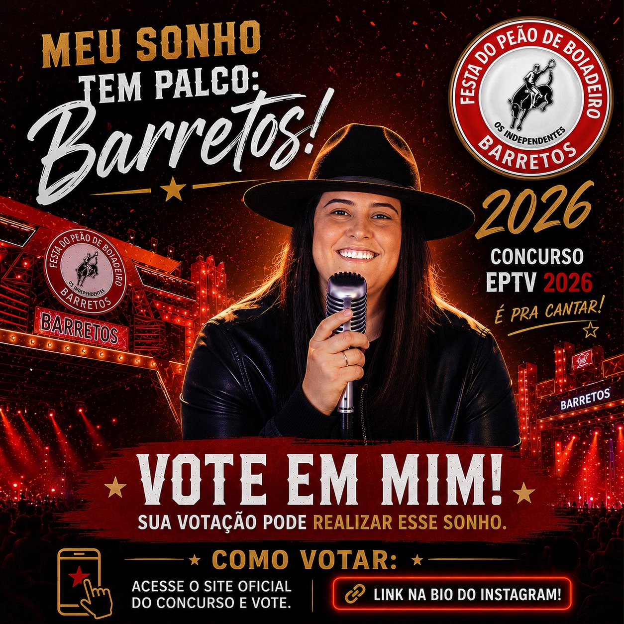 Cantora trespontana Amanda Rissi representa o Sul de Minas em concurso que pode levá-la ao palco de Barretos