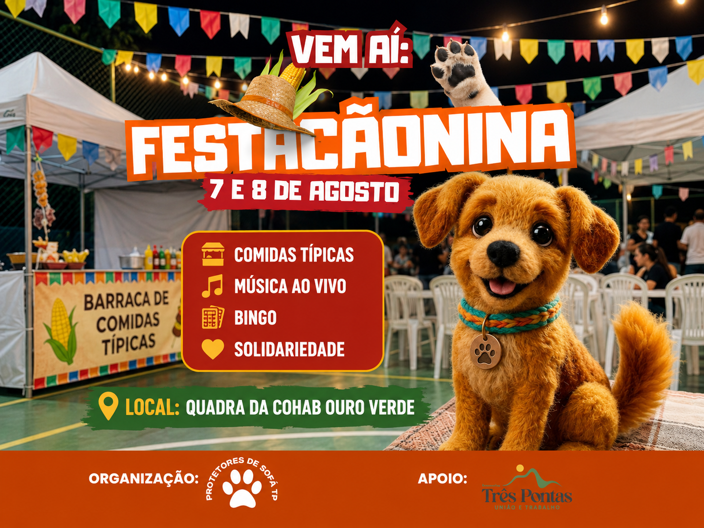 4ª Festa Cãonina será realizada em Três Pontas em prol da ONG Protetores de Sofá