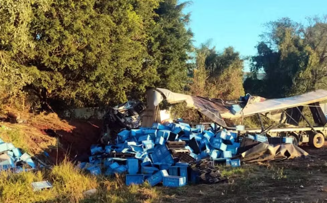Motorista morre após carreta sair da pista e capotar em Carmo da Cachoeira